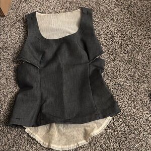 Layered Black Tank Top with Cream Lining